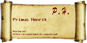 Primus Henrik névjegykártya