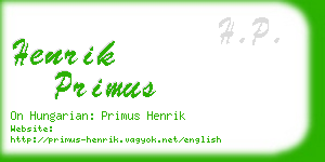 henrik primus business card